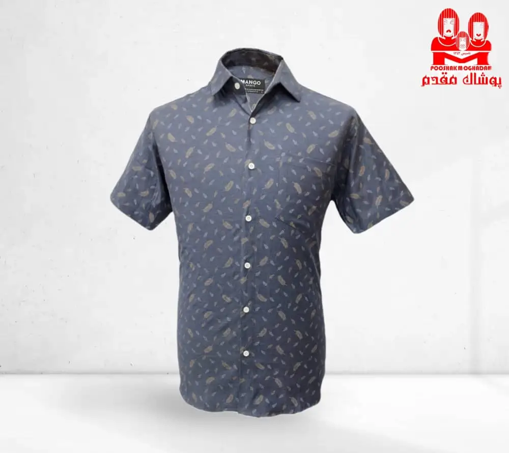 پیراهن آستین کوتاه نخی طرح دار کد500-02 سایز2XL