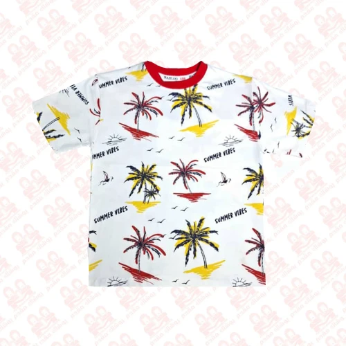 تیشرت پسرانه یقه گرد طرح دار کد4500-3709