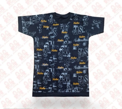 تیشرت پسرانه پنبه چاپی مشکی کد440-300