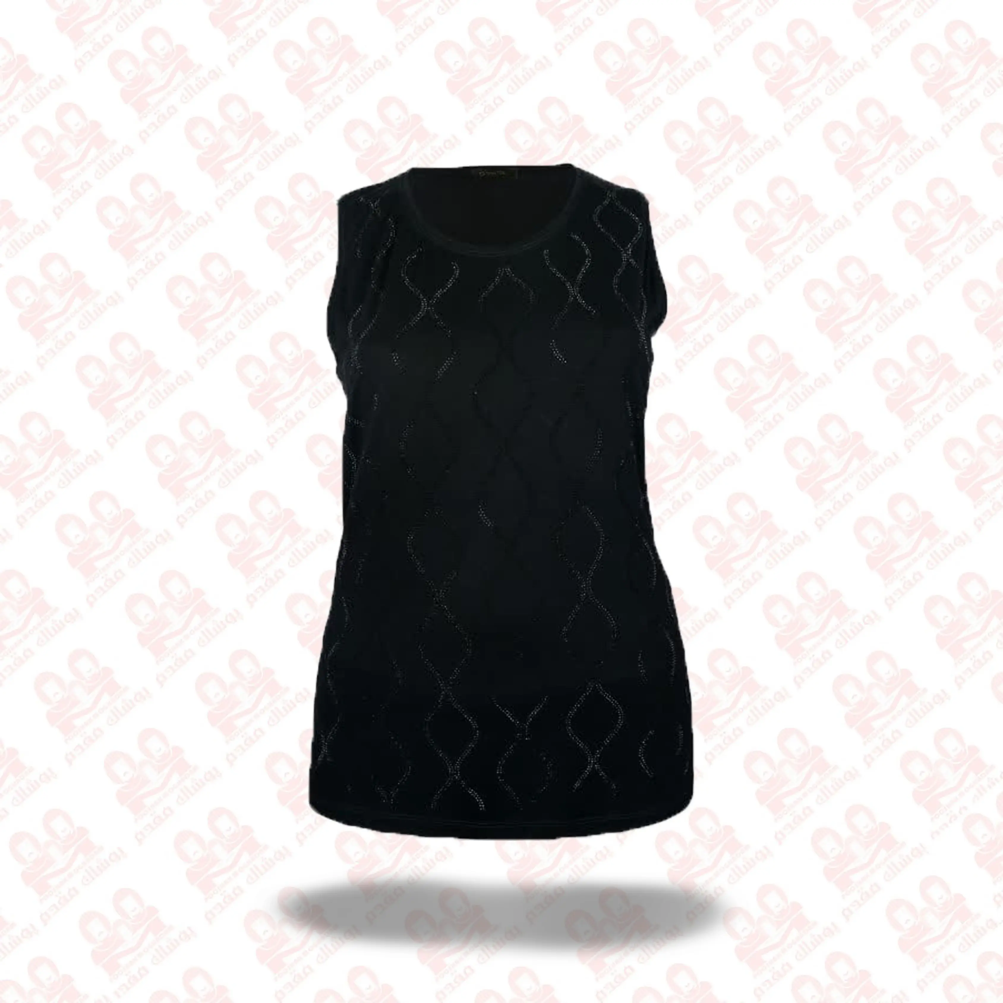 تاپ زنانه ویلفو نگین دار مشکی کد1900-66029 سایز4XL