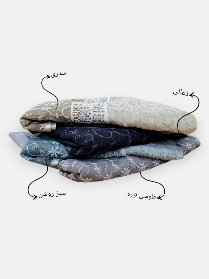 شال وارداتی حصیری گیپوری طوسی تیره BJ23