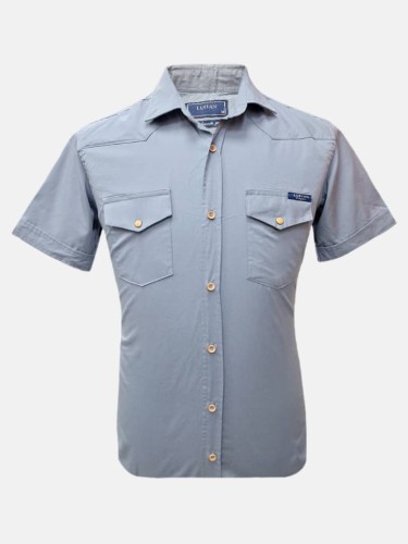 پیراهن مردانه آستین کوتاه دوجیب کتان AJ709