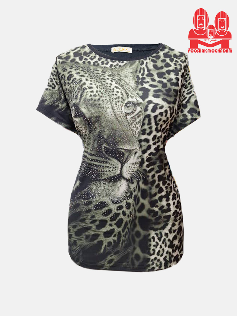 تیشرت زنانه آستین سرخود گیاهی سبز CI2