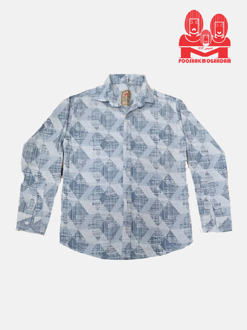 پیراهن پسرانه آستین بلند کنفی چاپی سبز CR4718 سایزM