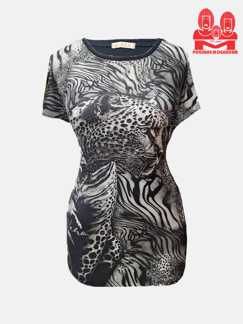 تیشرت زنانه آستین سرخود گیاهی سبز CI1