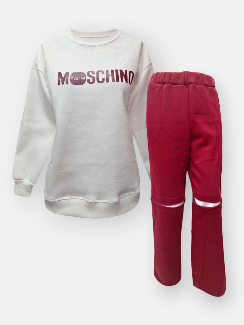 ست زنانه بلوز شلوار بگ زرشکی AV3095