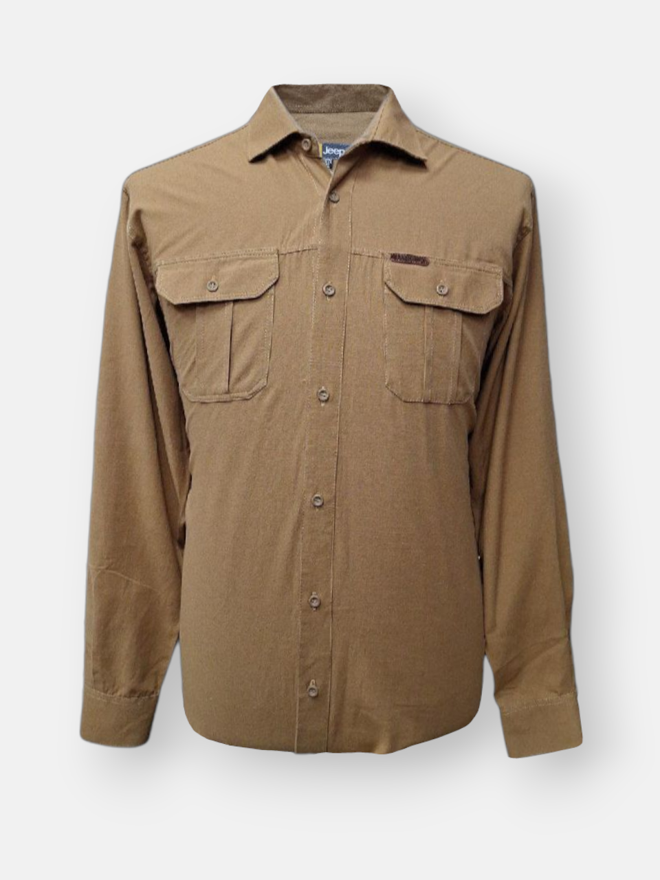 پیراهن مردانه آستین بلند دوجیب کتان حنایی AF سایزL