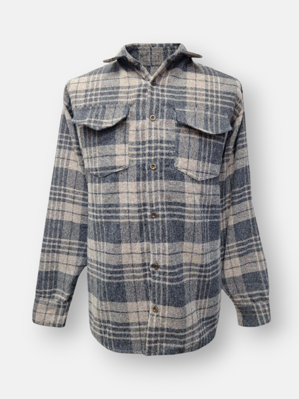 پیراهن مردانه دوجیب پشمی کرم CR سایز3XL