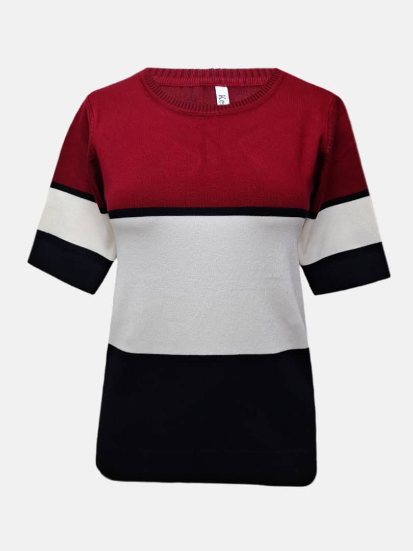 تیشرت زنانه گپ مشکی زرشکی AV1256