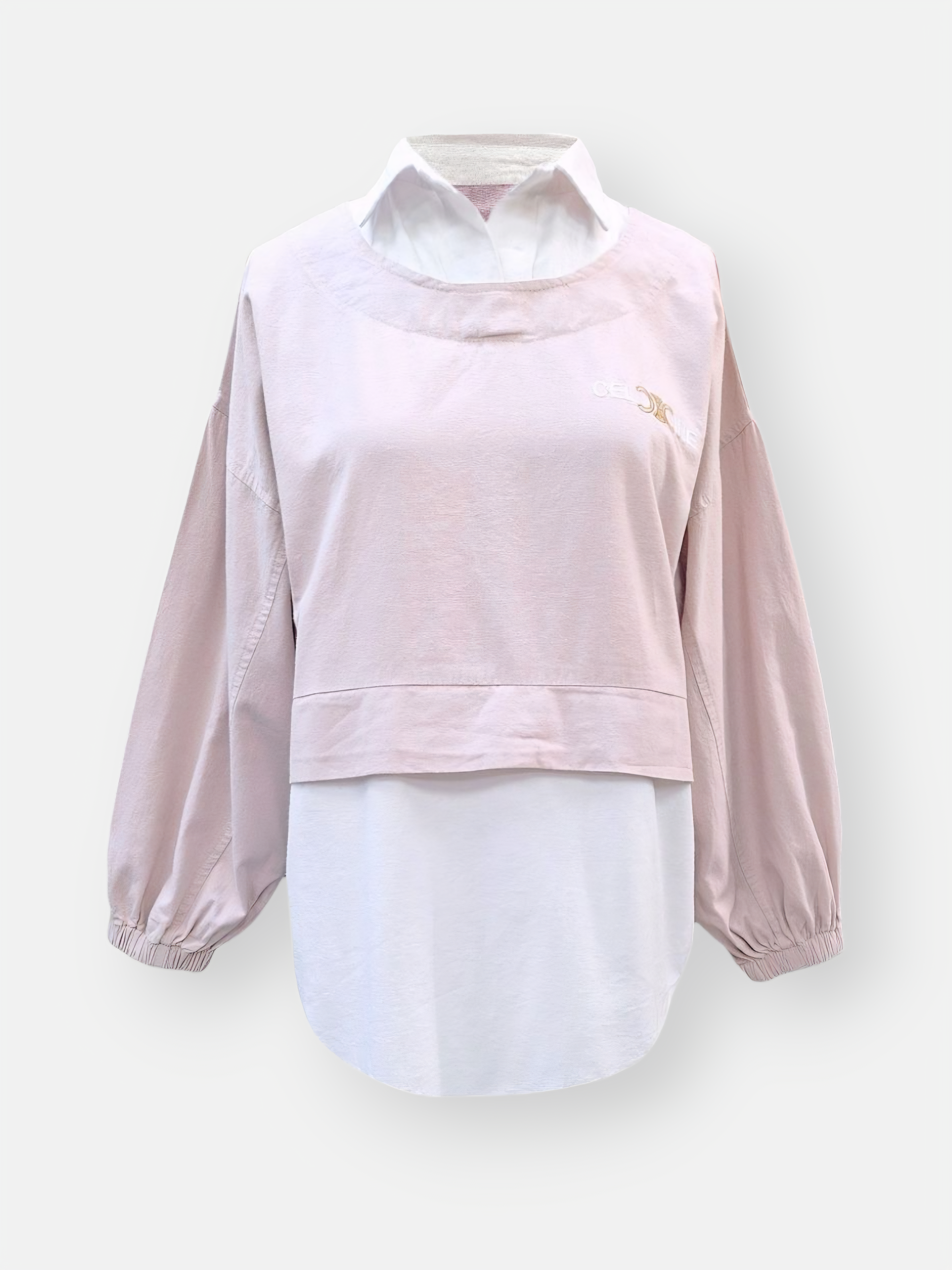 تونیک زنانه آستین کش کتان گلبهی AV744