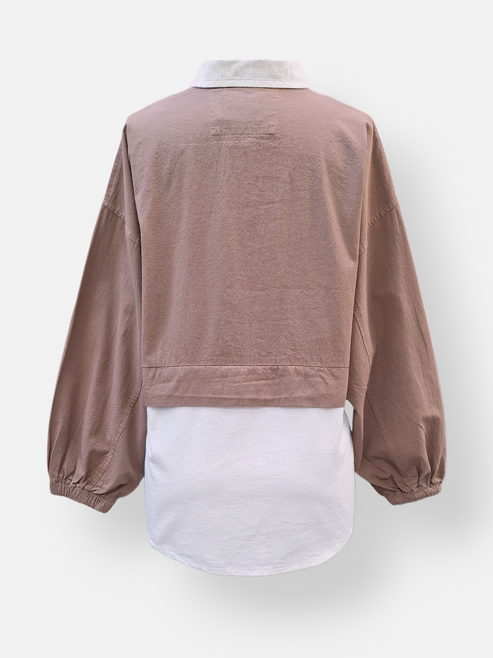 تونیک زنانه آستین کش کتان نسکافه ای AV744