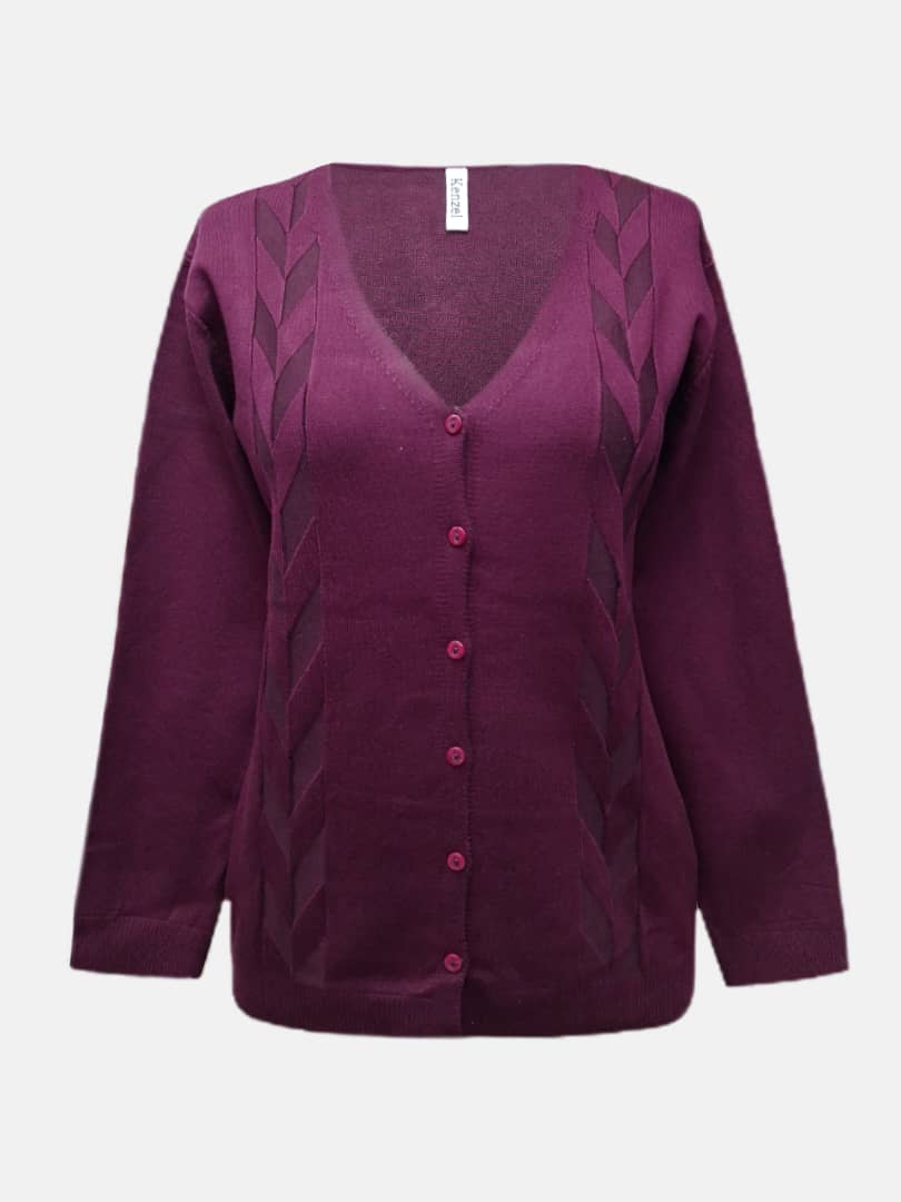 ژاکت زنانه بوکله هاشوردار AV1265