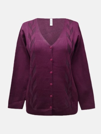 ژاکت زنانه بوکله هاشوردار AV1265