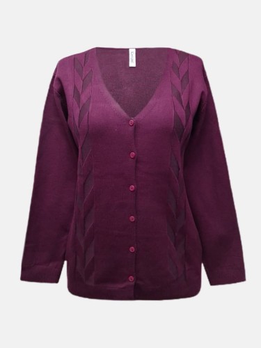 ژاکت زنانه بوکله هاشوردار AV1265