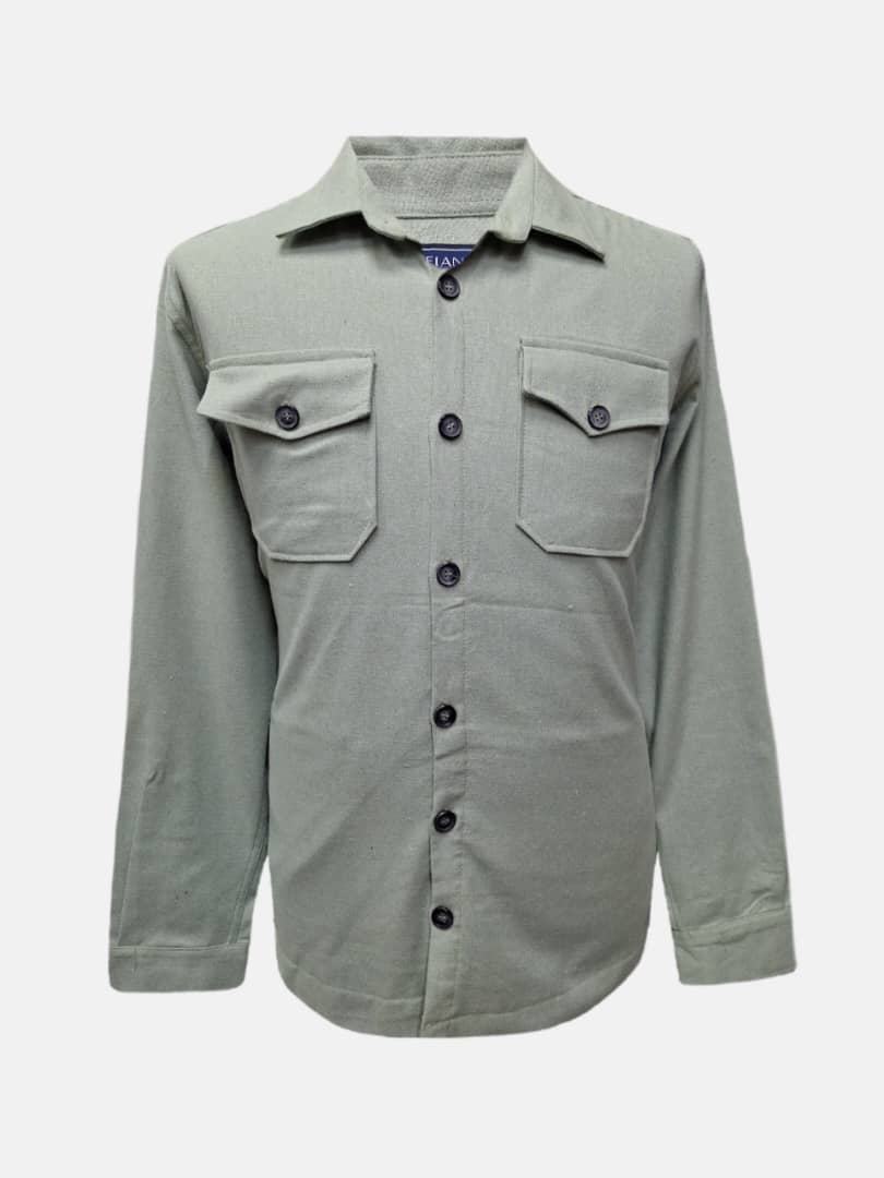 پیراهن مردانه چهارجیب پشمی سبز AJ سایزM