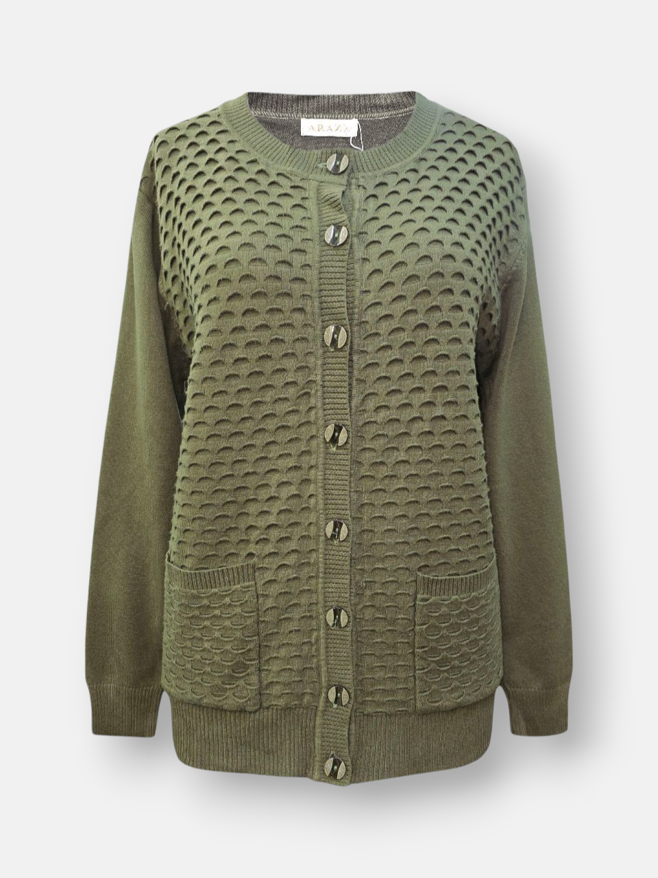 ژاکت زنانه طرحدار سبز DA3902