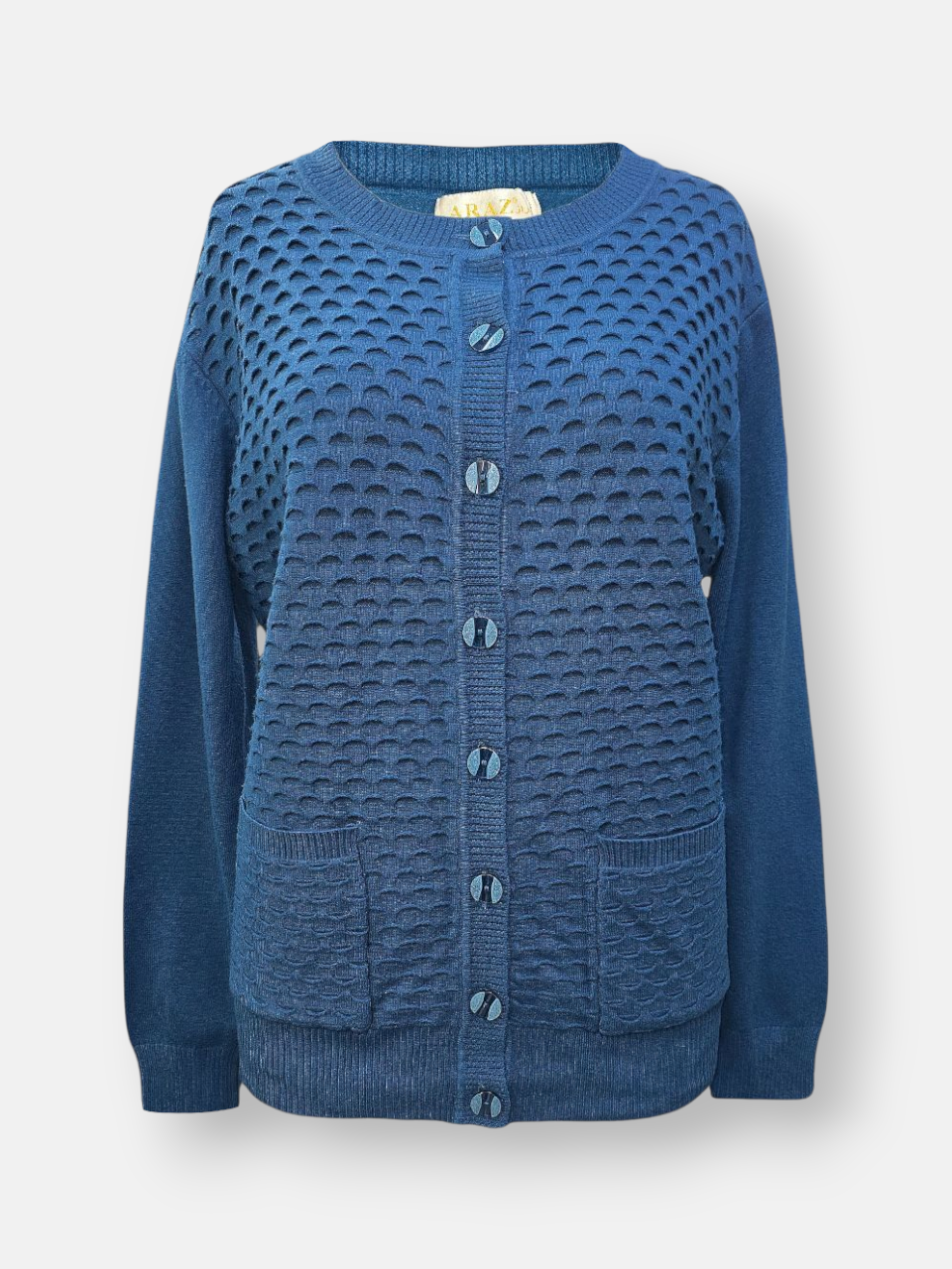 ژاکت زنانه طرحدار آبی DA3902