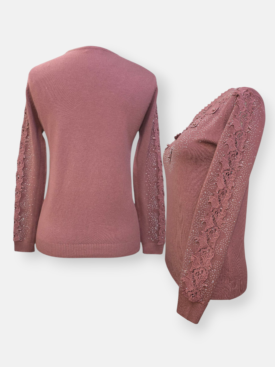 بلوز زنانه یقه گرد گیپوری گپ کالباسی DA2201