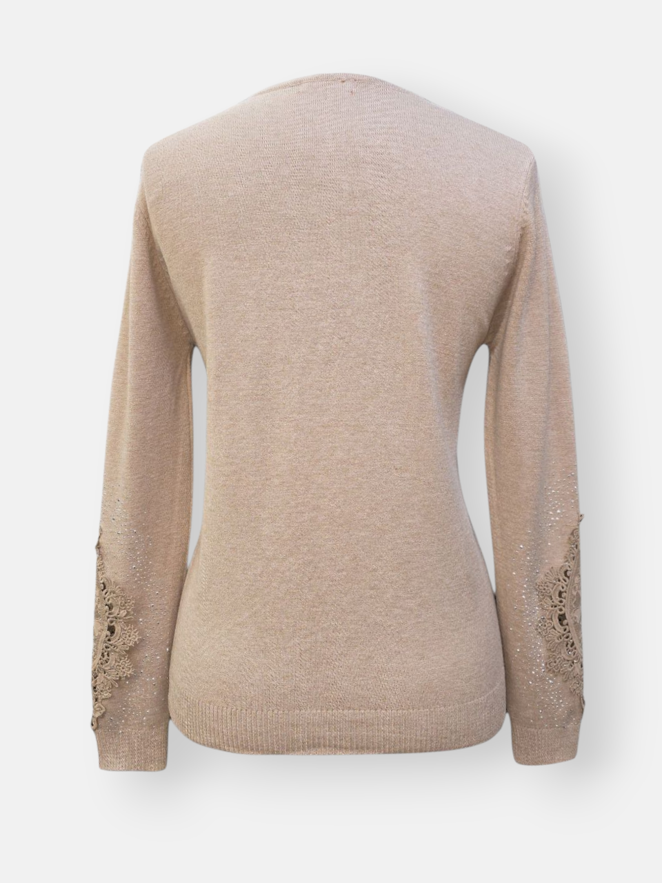 بلوز زنانه یقه گرد گیپوری گپ کرم DA2203