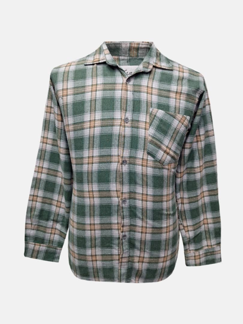 پیراهن مردانه آستین بلند پشمی چهارخانه CR