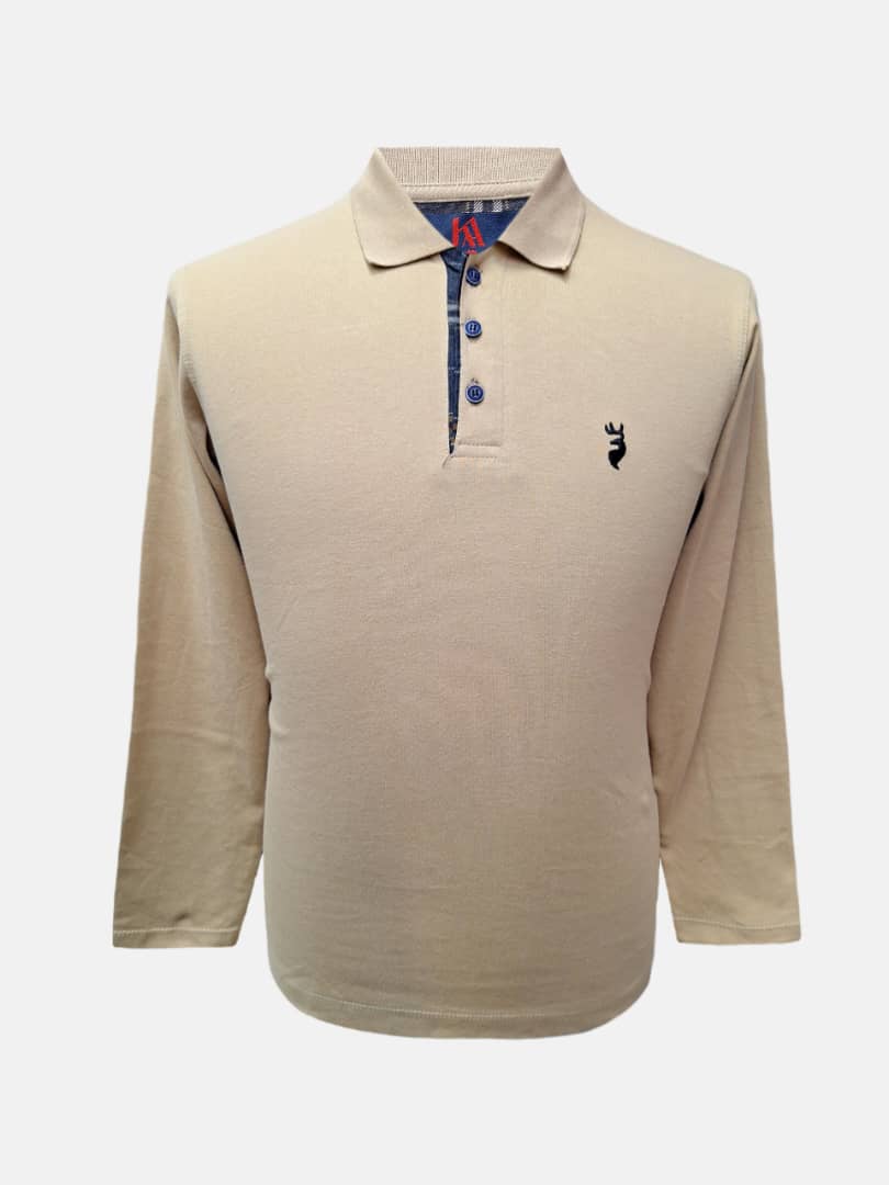 بلوز مردانه یقه دار سه دکمه کرم BH سایزL