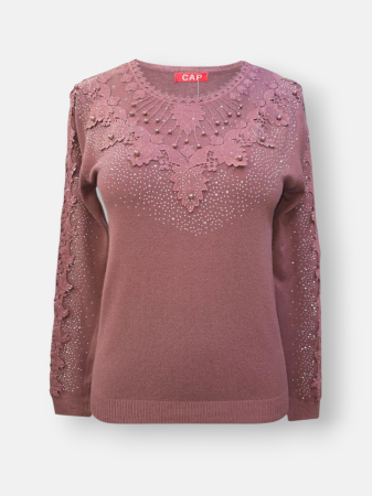 بلوز زنانه یقه گرد گیپوری گپ DA2201