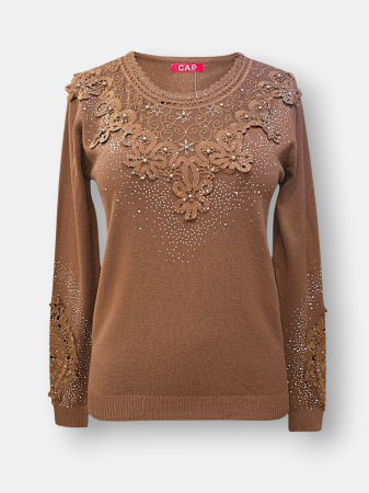 بلوز زنانه یقه گرد گیپوری گپ DA2203