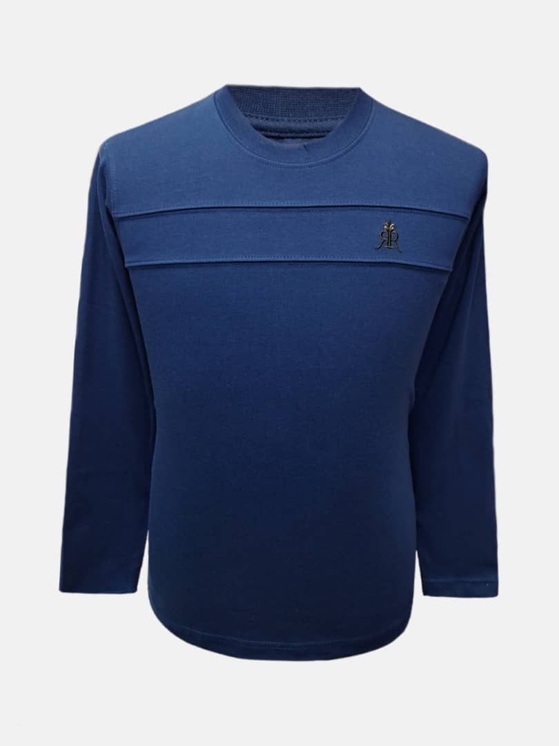 بلوز مردانه یقه گرد رینگی خامشور آبی تیره BH سایزL