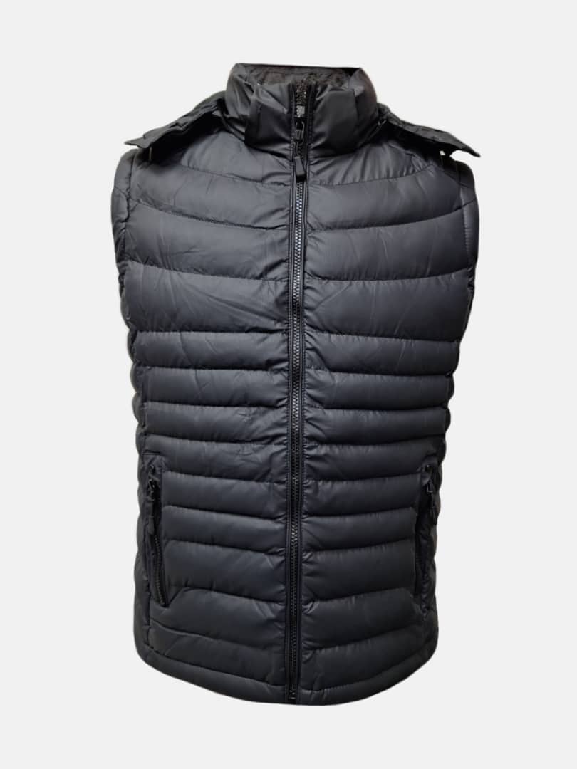 پافر مردانه کلاهدار پر سیلیکونی مشکی CN277 سایزXL