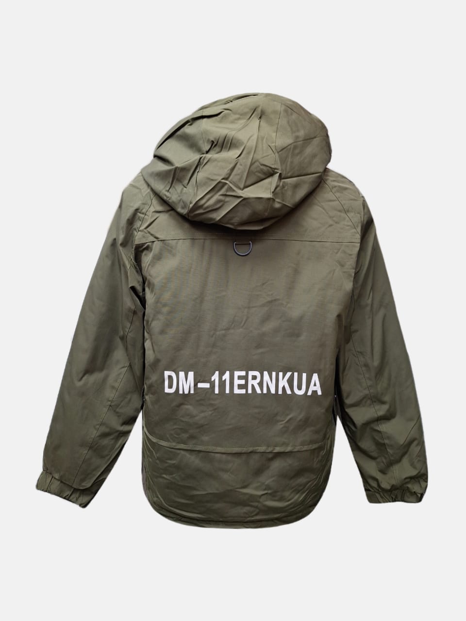 کاپشن مردانه باکسی کلاهدار برزنتی یشمی CN25006 سایز4XL