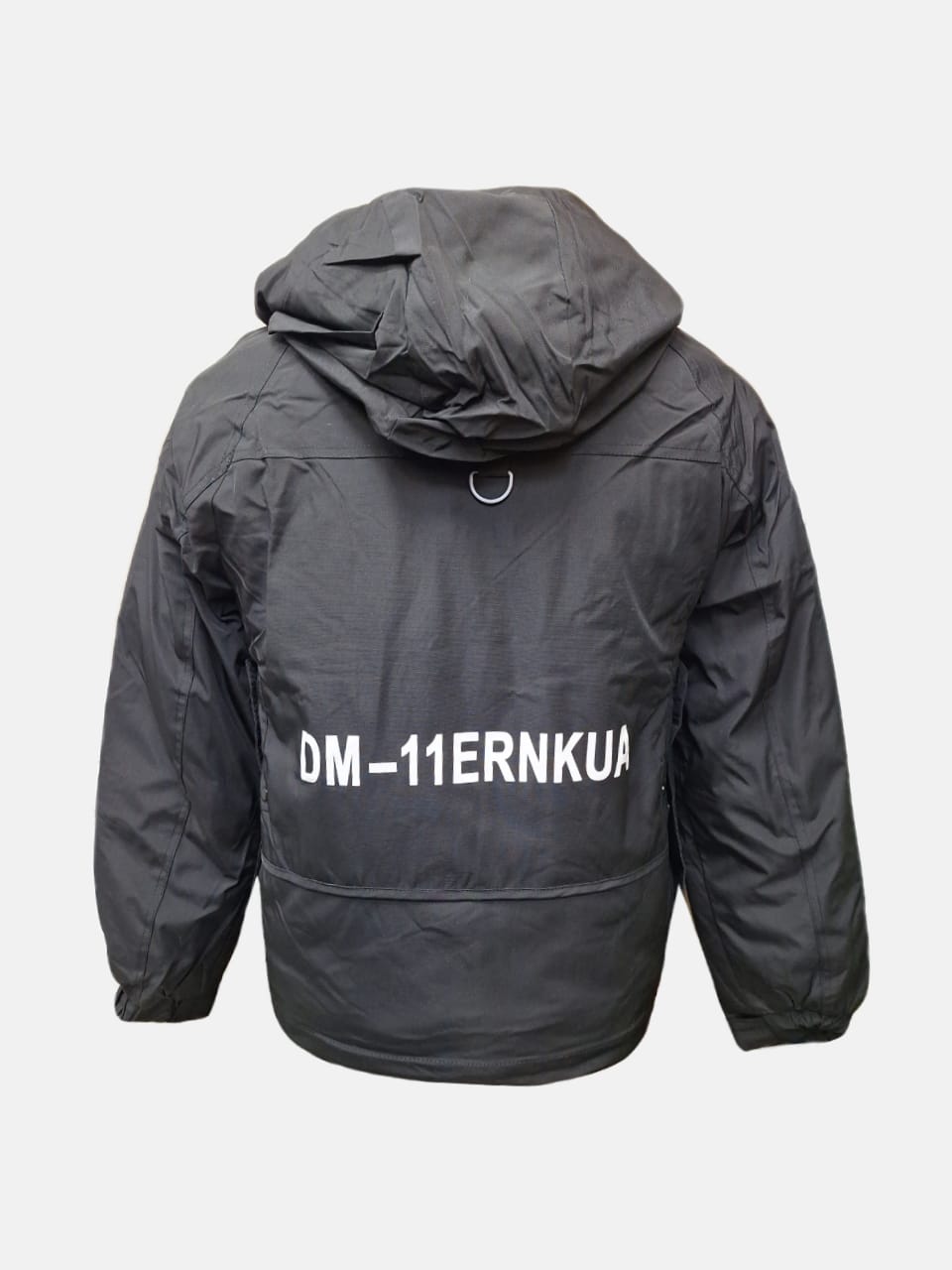 کاپشن مردانه باکسی کلاهدار برزنتی مشکی CN25006 سایز4XL