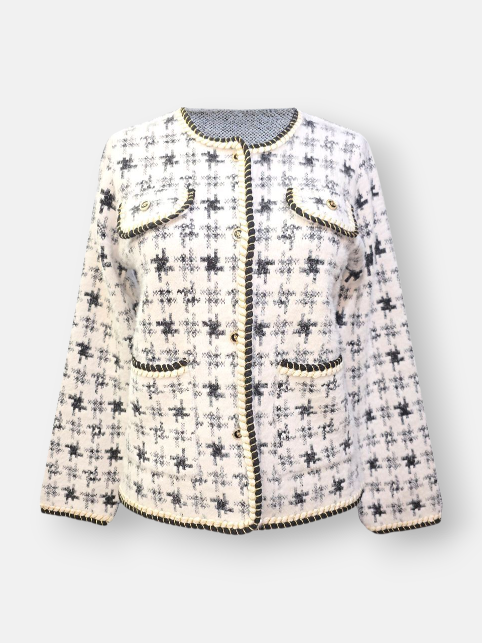 کت زنانه موهر طرح4 سفید DA247