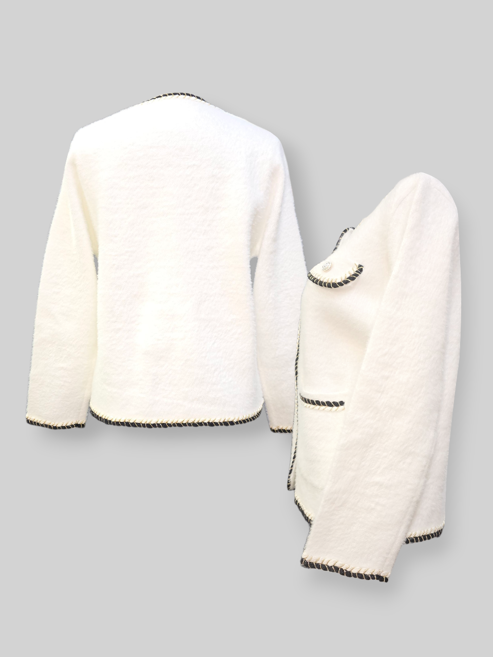 کت زنانه موهر طرح1 سفید DA247