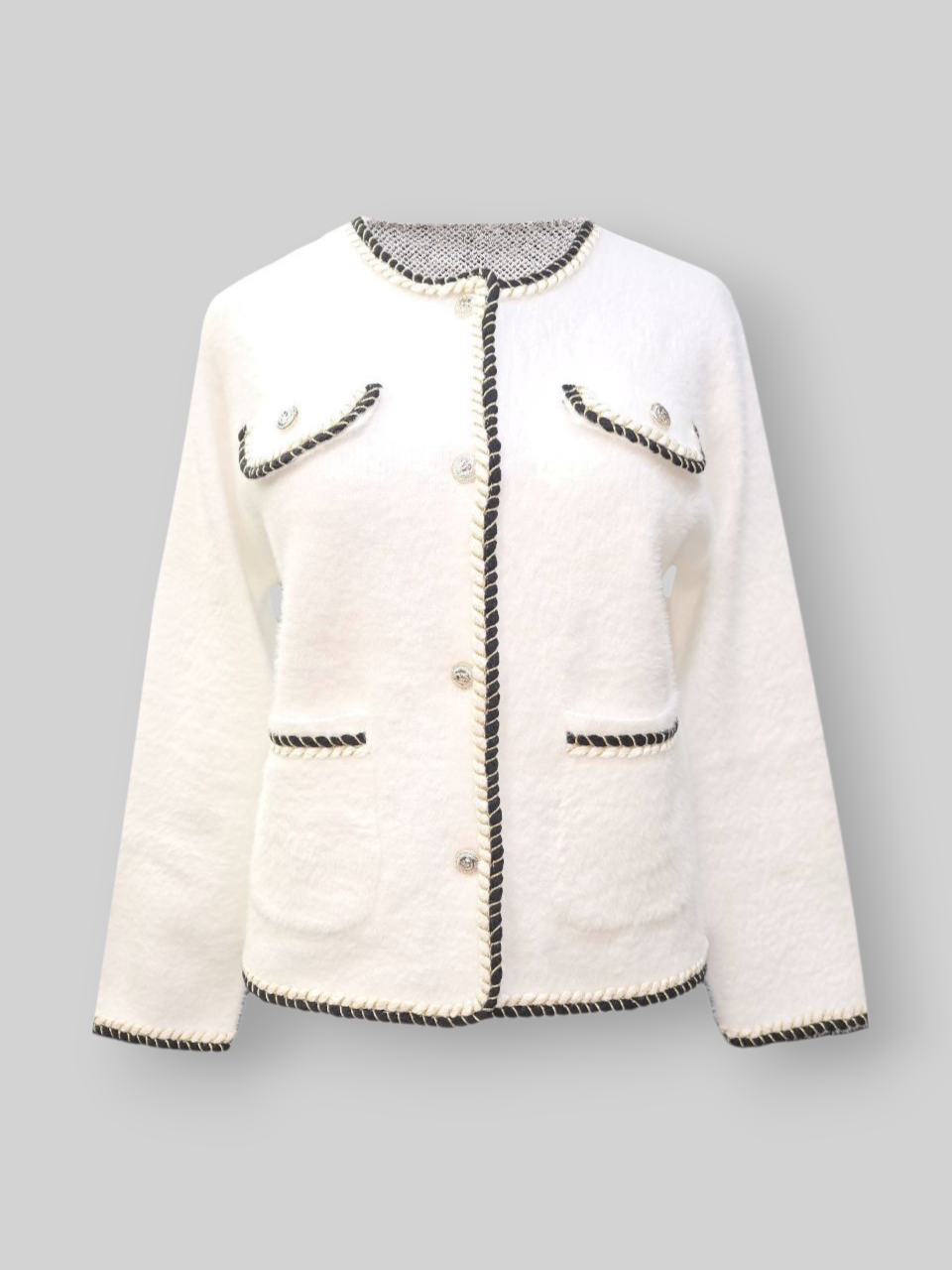 کت زنانه موهر طرح1 سفید DA247