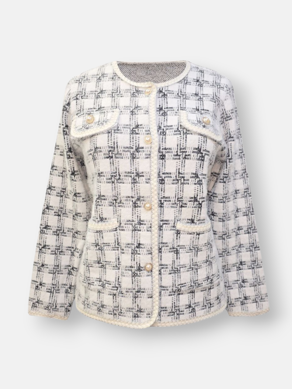 کت زنانه موهر طرح2 سفید DA247