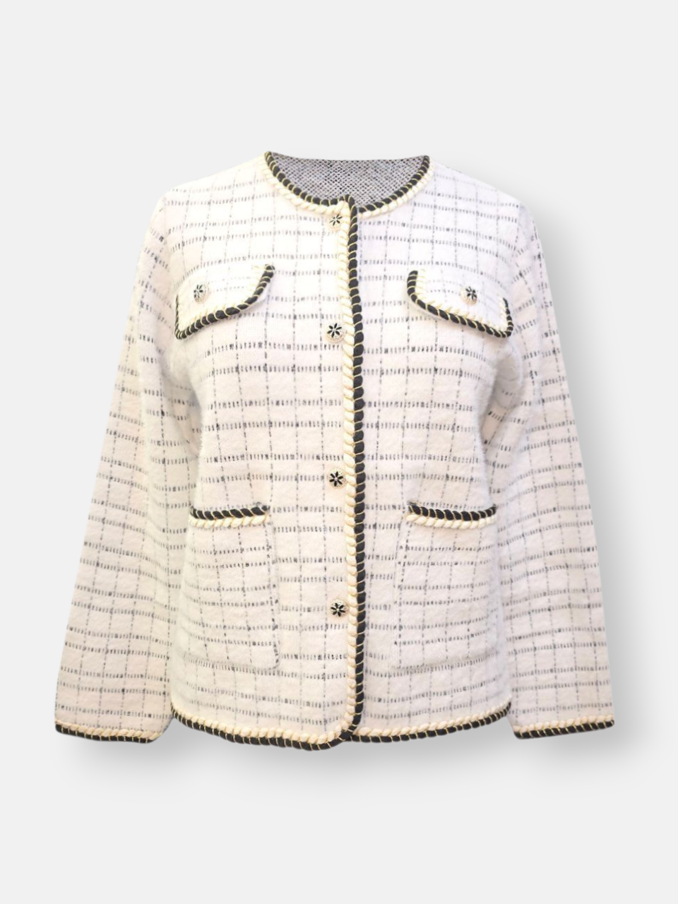 کت زنانه موهر طرح3 سفید DA247