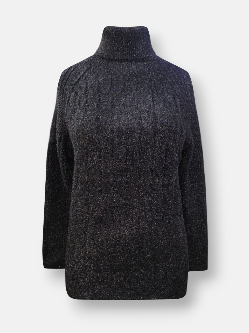 بلوز زنانه یقه اسکی موهر مشکی DA286