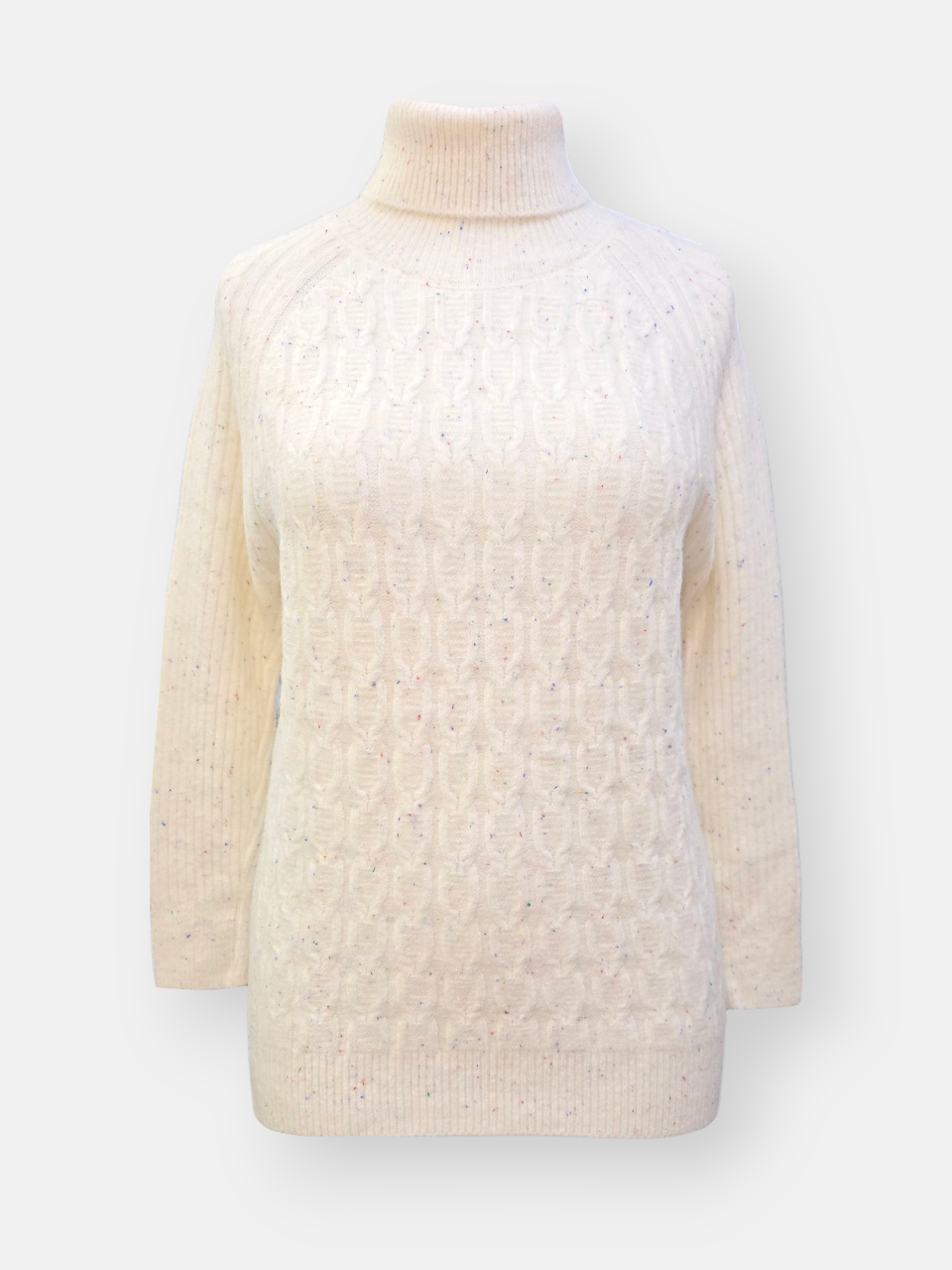 بلوز زنانه یقه اسکی موهر سفید DA286