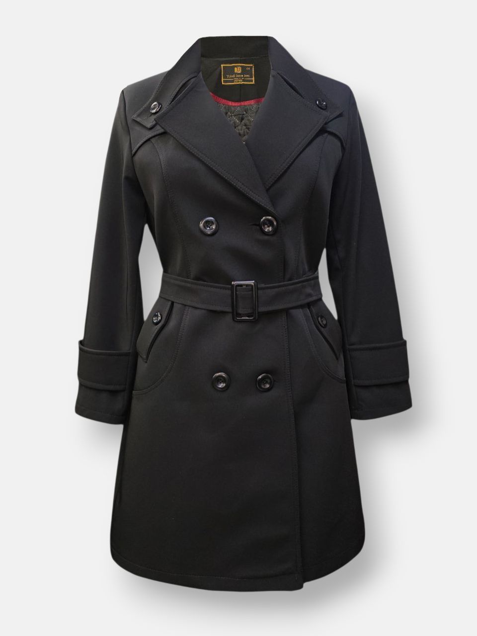 بارانی زنانه کوتاه یقه ایستاده مشکی AQ307 سایز44