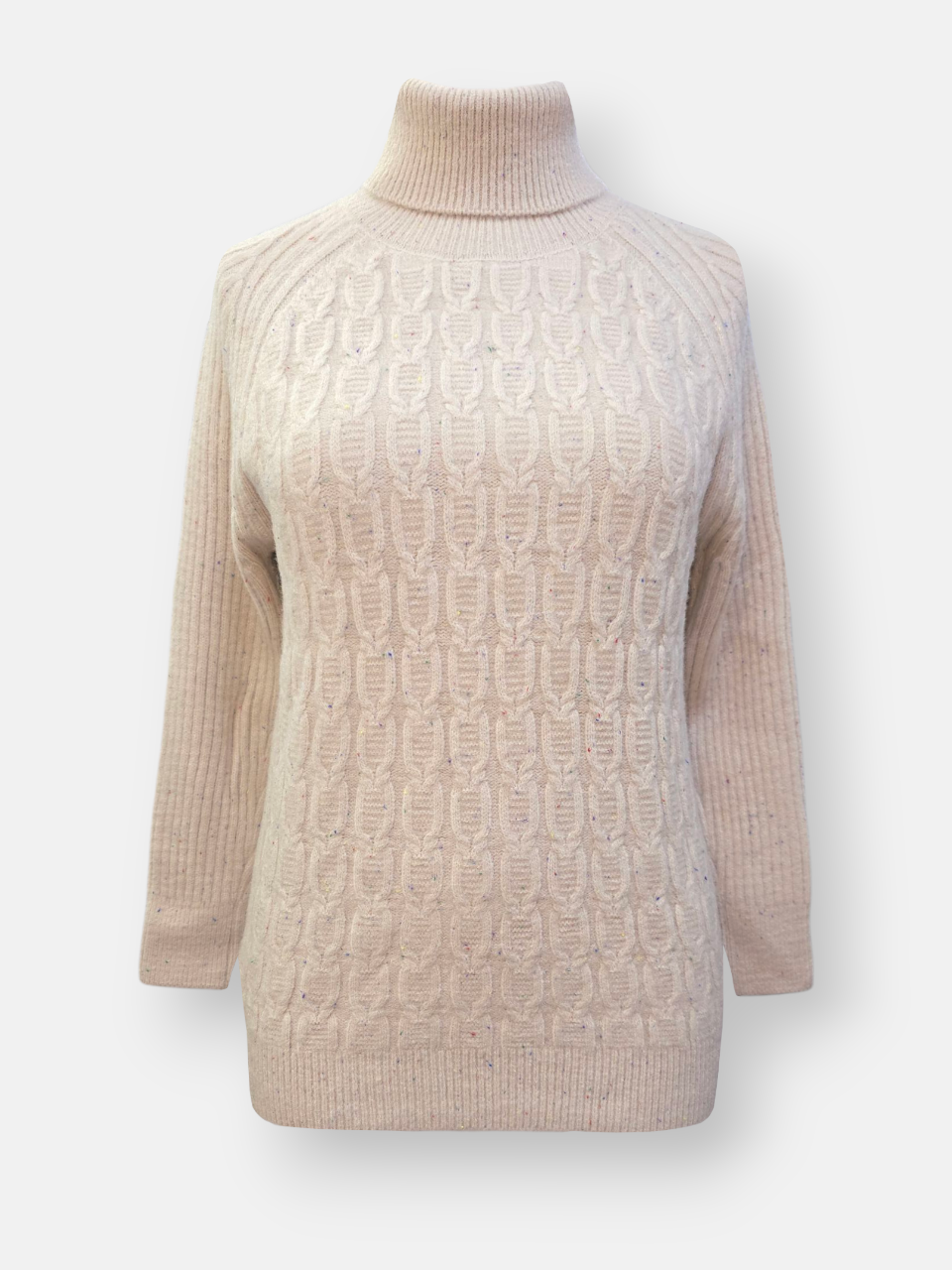 بلوز زنانه یقه اسکی موهر کرم DA286