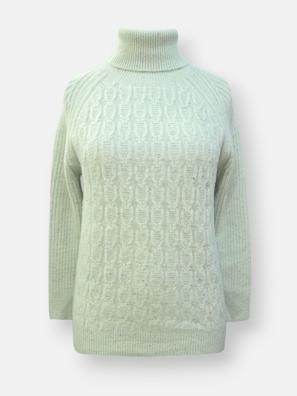 بلوز زنانه یقه اسکی موهر سبز DA286