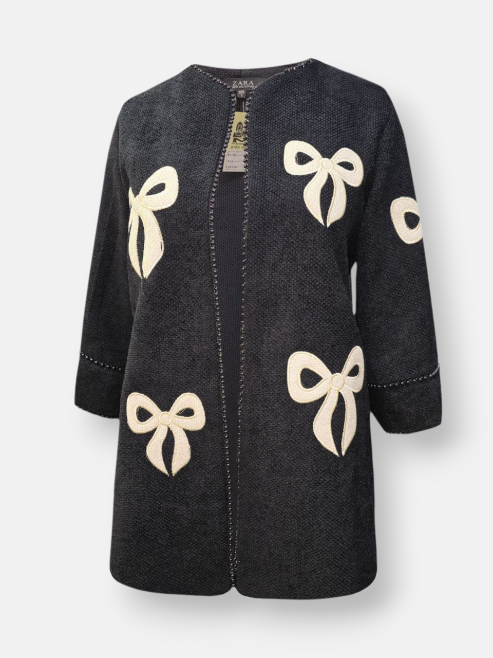 مانتو زنانه شانل پاپیونی مخمل مشکی AY سایز1