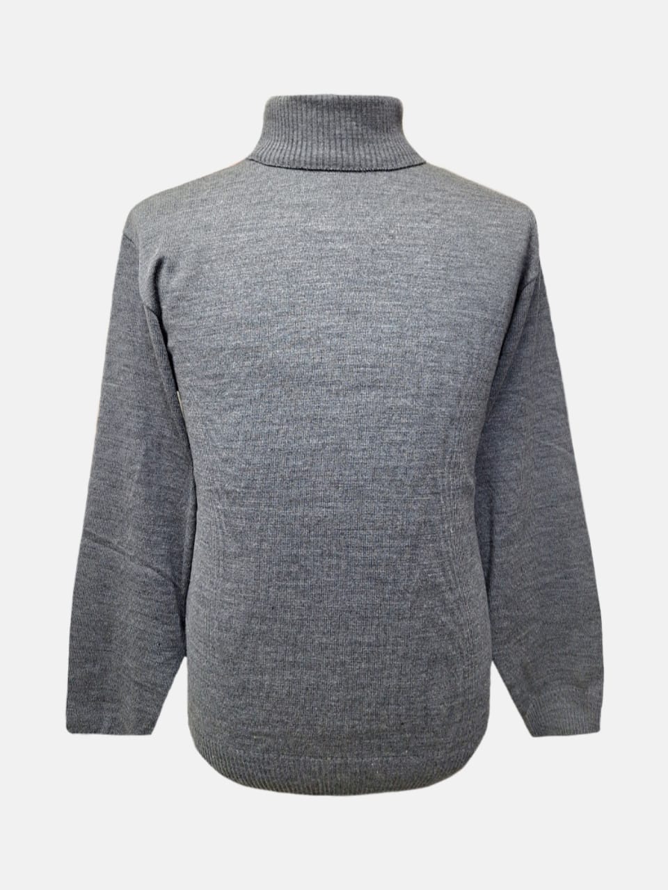 بلوز مردانه یقه اسکی بافت اکریل طوسی CR سایزL