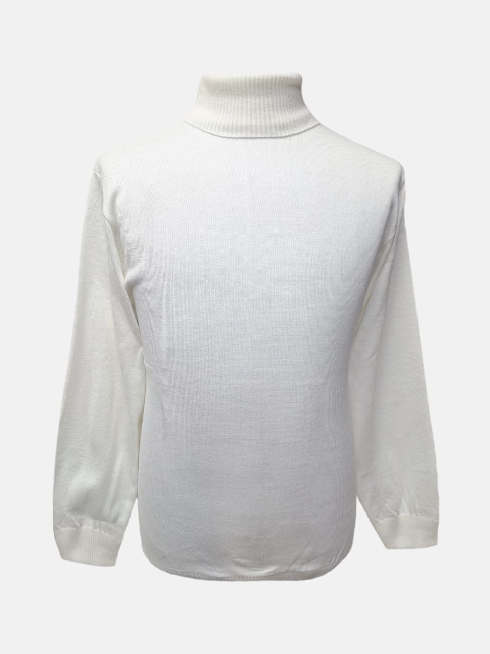 بلوز مردانه یقه اسکی بافت اکریل سفید CR سایزL