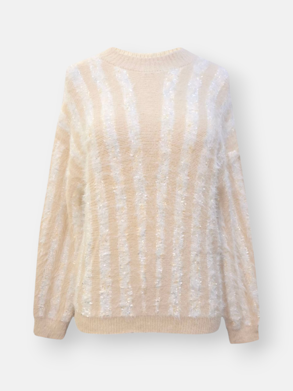 بلوز زنانه یقه گرد موهر طرح2 کرم DA296