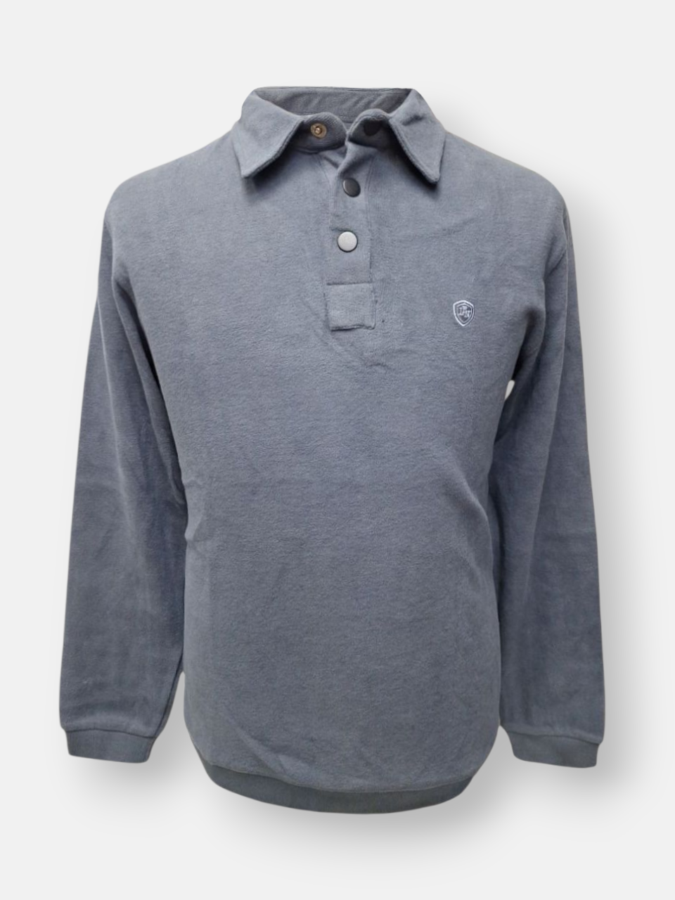 بلوز مردانه یقه دار سه دکمه سلانیک طوسی AJ4420 سایزM