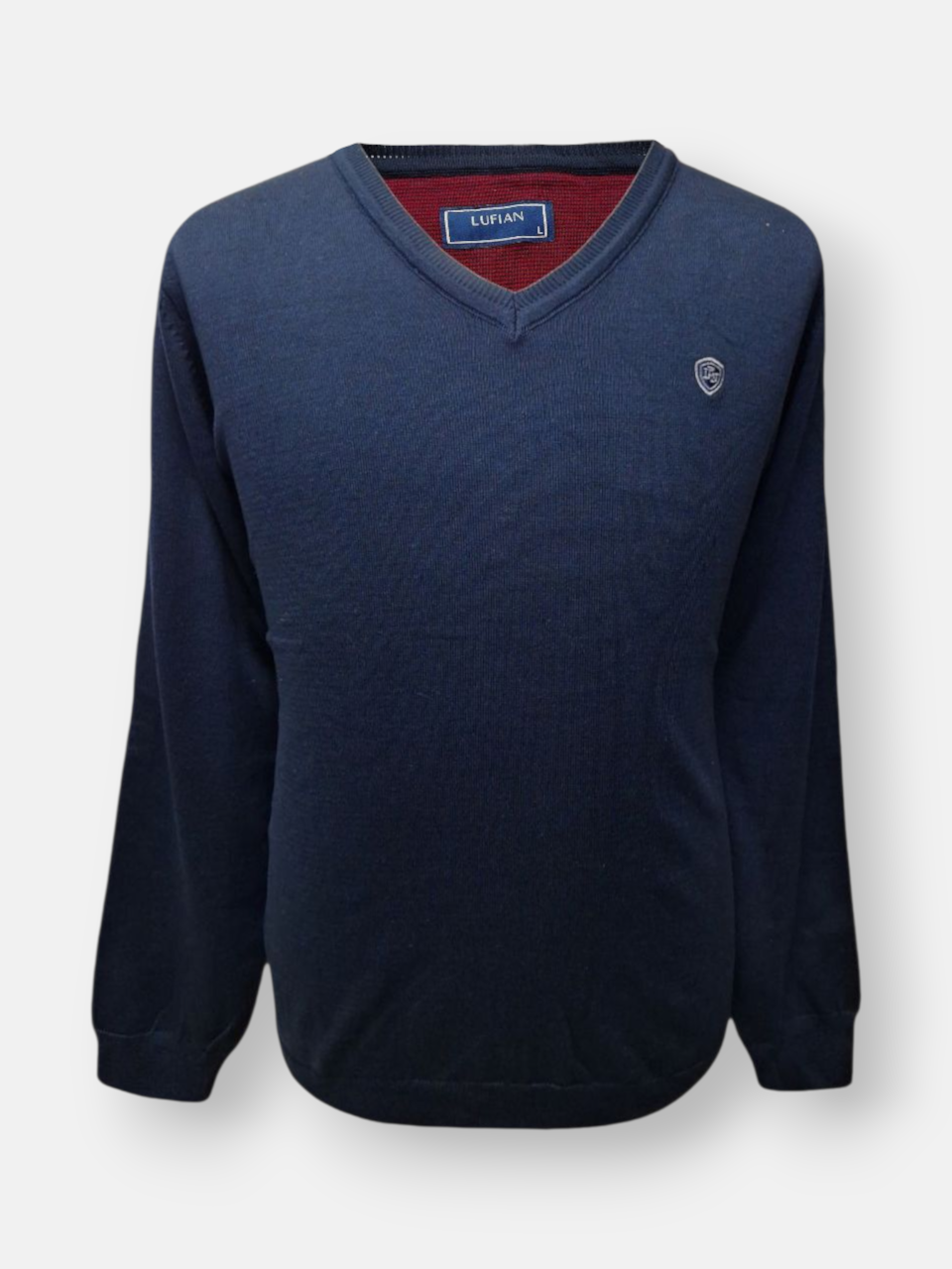 بلوز مردانه یقه هفت بافت سرمه ای AJ901 سایزL