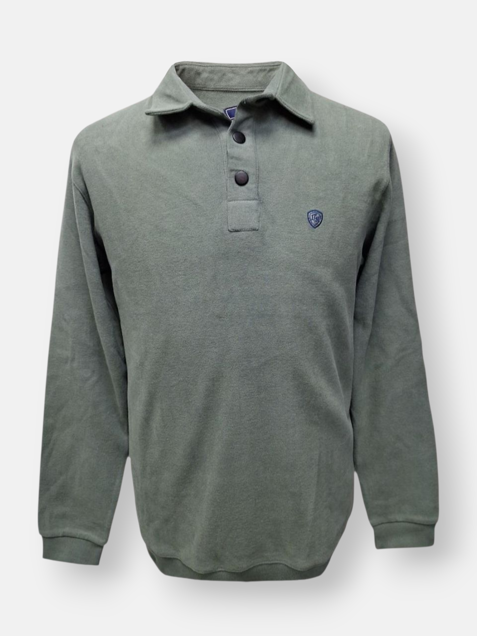 بلوز مردانه یقه دار سه دکمه سلانیک سبز AJ4420 سایزM