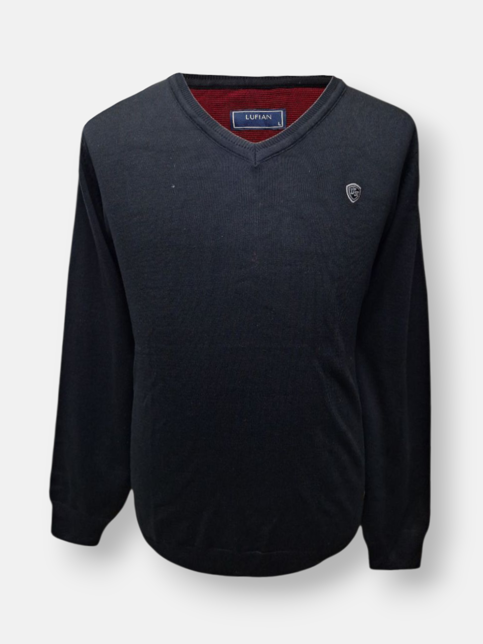 بلوز مردانه یقه هفت بافت مشکی AJ901 سایزL