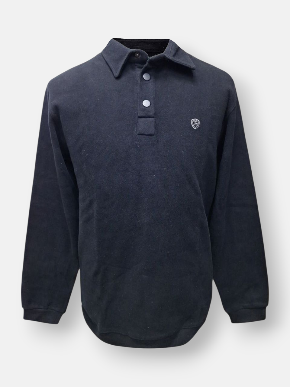 بلوز مردانه یقه دار سه دکمه سلانیک مشکی AJ4420 سایزM